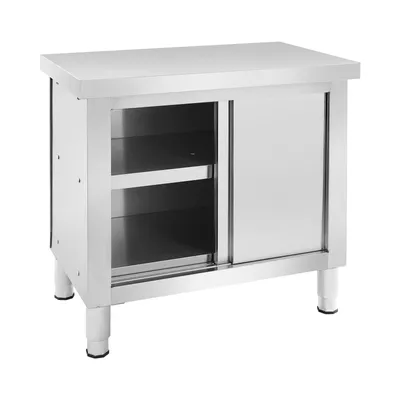 Zdjęcie produktu dla Szafka kuchenna ze stali nierdzewnej z przesuwanymi drzwiami 2 półki 80 * 50 * 80 cm do garażu restauracyjnego