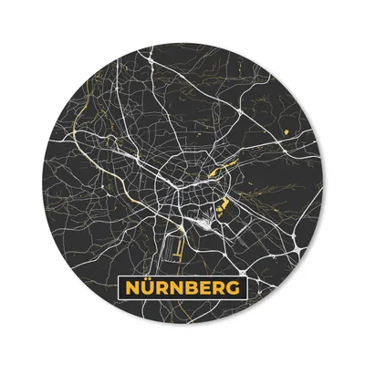 Produktbild von MuchoWow® Mauspad Mousepad Nürnberg - Stadtplan - Karte - Gold - Deutschland 20x20 cm - Mousepads - Maus Mat - Pad - Mausunterlage - Schreibtischmatte