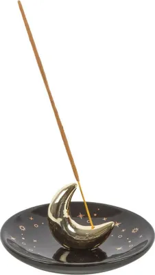 Produktbild von Something Different - Räucherstäbchen-Halter, Mondsichel SD6420 (Einheitsgröße) (Gold/Schwarz)