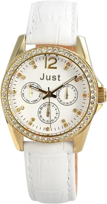 Produktbild von Just Damen Chronograph Leder JU10121-003 goldfarbig Armbanduhr