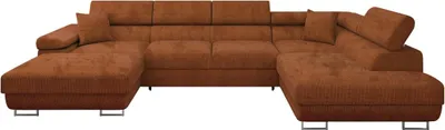 Produktbild von MIRJAN24 Wohnlandschaft Torezio Bis, Stilvoll Eckcouch mit Bettkasten und Schlaffunktion, Einstellbare Kopfstützen, 346x203x70-90 cm (Farbe: Flow 09, Seite: Rechts)