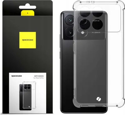 Zdjęcie produktu dla Silikonowe etui SPACECASE Anti-shock do Poco F6 Pro Przezroczysty
