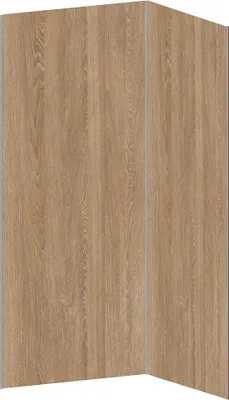 Produktbild von 2er-Set Aluminium-Duschwandpaneele in Holzoptik mit Profilen - B 90 x B 120 x H 210 cm - ENEKO