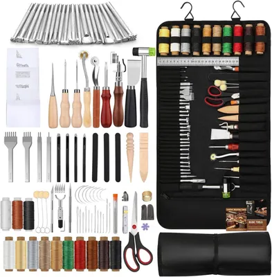 Produktbild von Lederwerkzeug Set 102-teilig Lederaufbewahrung Tasche und Handbuch