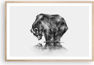 Produktbild von Gerahmtes Poster - Rahmen in heller Eiche - Bär Tier - 91,5x61 cm - Wand Bild - Wanddeko - Wandbilder - Kunstposter - Wandposter - Bilderrahmen - Bilder - Kunstdruck - Wandbild - P2NAA91x61-3921