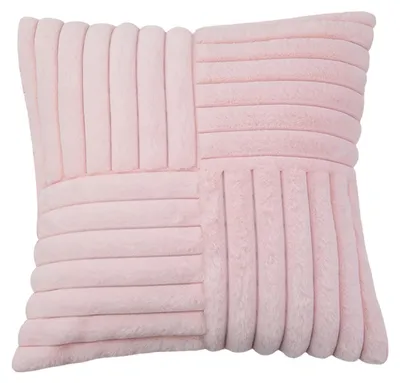 Produktbild von Plüsch-Kissenbezug 45 x 45 cm, weicher Kunstfell-Streifenbezug, maschinenwaschbar, flauschiger Kissenbezug für Sofa, Wohnzimmer, Schlafzimmer