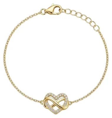 Produktbild von Unendlichkeit Herz Armband 925 Sterling Silber – Elegantes Gliederarmband mit funkelndem Infinity-Herz-Element
