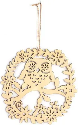 Obrázok produktu pre Závesná drevená dekorácia 22 x 22 cm - Sova