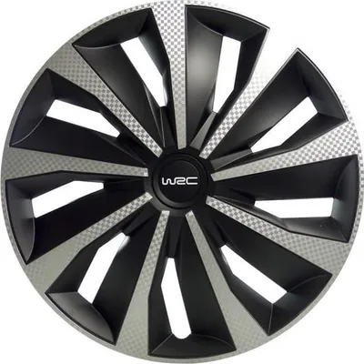 Immagine prodotto di Coprimozzi da 16 pollici, WRC bicolore nero e carbonio, set da 4, facile installazione