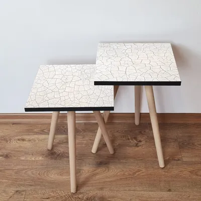 Image de Skye Decor, 2Shp221 - White, table d'appoint (2 pièces), blanc, 100 % MDF, 35 x 35 x 47 cm