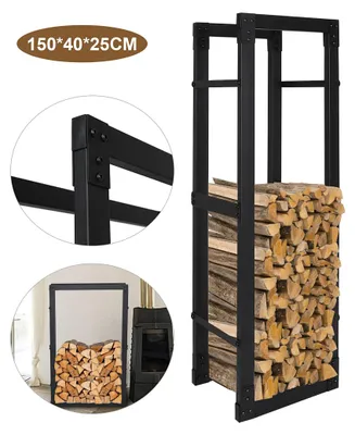 Produktbild von Vigevee Kaminholzregal Brennholzständer 150*40*25CM wetterfestem Metall Brennholz Brennholzregal