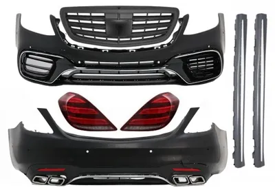 Image de Kit carrosserie pour Mercedes Classe S W222 (juin 2013 - juin 2017) : feux arrière style S63 MOPF et pare-chocs dynamique.