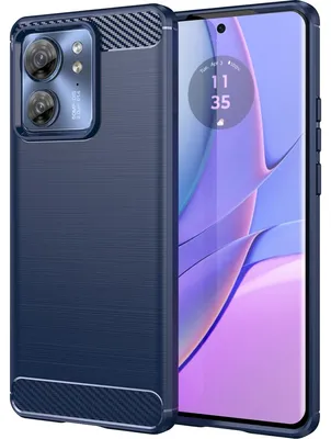 Produktbild von Mobigear Brushed Slim Schutzhülle für das Motorola Edge 40 – Flexible TPU-Hülle, blau