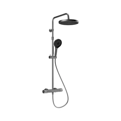 Produktbild von SCHÖNER WOHNEN-Kollektion Duschsystem GLAIA mit Thermostat, Edelstahl-Optik, Duscharmatur Komplettset mit Regendusche