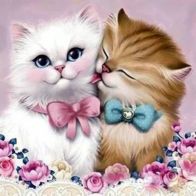 Produktbild von Diamantstickerei Süße Katzen 45x45 cm