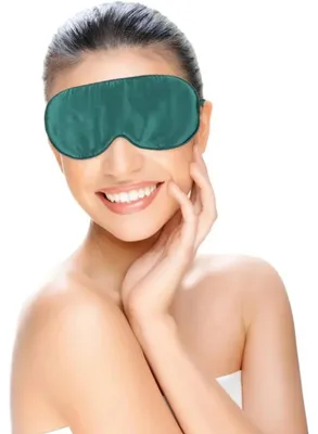 Immagine prodotto di Mascherina per dormire - Mascherina per gli occhi che può essere raffreddata o riscaldata - Fascia elastica - Seta - Verde - Per donne