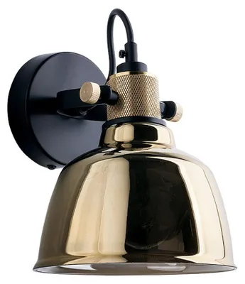 Immagine prodotto di Faretto da parete E27 Ø 20 cm oro nero vetro metallo design industriale lampada da parete cucina
