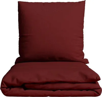 Produktbild von Bettwäsche-Set aus Baumwolle - 135 x 200, 155 x 200, 155 x 220, 200 x 200, 200 x 220, 220 x 240 - rot, 240 x 220 Baumwolldeckenbezug
