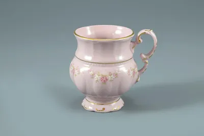 Produktbild von Sonata, rosa Porzellanbecher, 0,2 l, Blumen, Leander