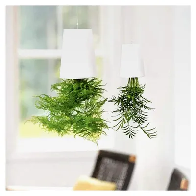 Produktbild von Hängende Pflanzgefäße für Innen- und Außenpflanzen, hängender Blumentopf, Hängepflanzkorb mit Kette für Garten und Haus (Weiß)