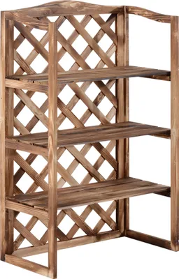 Immagine prodotto di Fortuna Lai Scaffale per fiori a 3 ripiani in legno di abete per interni ed esterni, salvaspazio, design robusto Modello 8