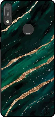 Obrázok produktu pre Smartphonica Puzdro na telefón vhodné pre Huawei Y6 (2019) s mramorovou potlačou - Zadný kryt z TPU s mramorovým dizajnom - Green Gold