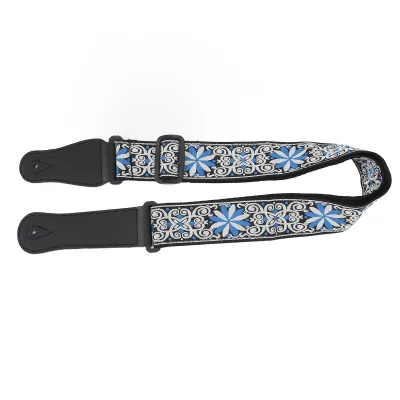 Image de Ceinture de guitare,Ceinture de guitare brodée,Ceinture de guitare en cuir brodée,Ceinture de guitare ajustable