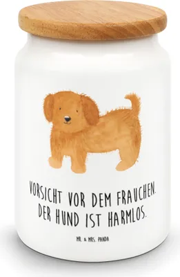 Produktbild von Mr. & Mrs. Panda Teedose Hund Flauschig - Weiß - Geschenk, Sprüche, Keksdose, bonbondose, Witzig, Niedlich, Vorratsdose, behälter, Vierbeiner, Kaffeedose, Hunde