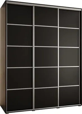 Produktbild von MEBLE KRYSPOL Cannes 4 Schrank mit 3 Schiebetüren - 205,2x190x60 cm - Schwarz Schwarz Silber