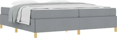 Obrázok produktu pre Rám postele s matracmi Svetlosivá 200 x 200 cm látka