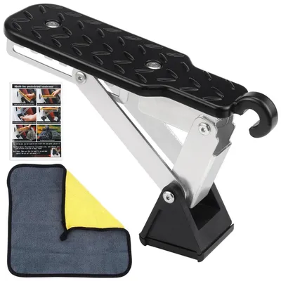 Image de Marchepied pliable pour voiture, réglable, capacité de charge de 250 kg, couleur noire