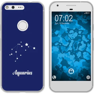 Produktbild von PhoneNatic Case kompatibel mit Google Pixel Silikon-Hülle SternzeichenAquarius M10