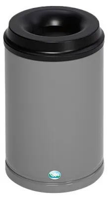 Produktbild von Selbstlöschender Papierkorb | 15 Liter, HxBxT 37x25x25cm | Verzinkter Stahl | Silber