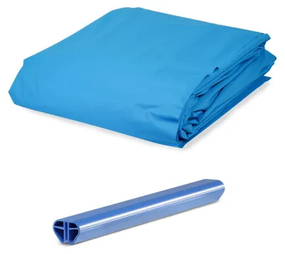 Produktbild von Pool Poolfolie 0,6 mm blau inkl. Basic Handlauf blau für Rundpool 300 x 120 cm