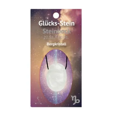 Produktbild von Glücksstein mit Band auf Astrokarte Steinbock/Bergkristall