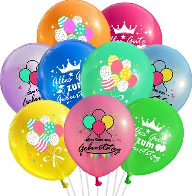 Produktbild von Oblique Unique Luftballon Set Alles Gute zum Geburtstag für Kinder Geburtstag Party 9 Deko Ballons Geburtstagsdeko bunt