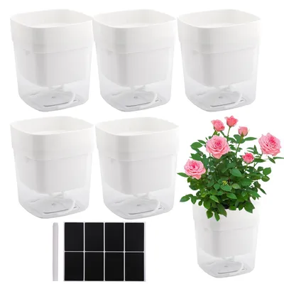 Produktbild von Set mit 6 selbstbewässernden Kräutertöpfen, 12 cm