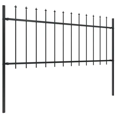 Image de vidaXL Clôture de jardin avec pointes de lance acier 17 x 0,8 m noir