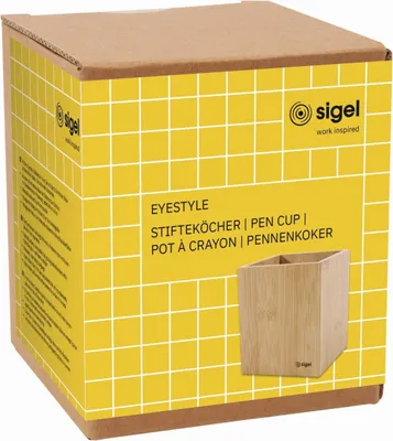 Produktbild von Stifteköcher Bambus 92x106x92mm Packung mit 12 Stück