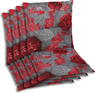 Produktbild von GO-DE Textil, Sesselauflage Niederlehner, 4er Set, Farbe: grau, Maße ca.: 100 cm x 50 cm x 7 cm, Rückenhöhe: 52