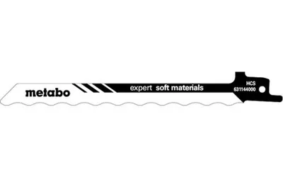 Produktbild von Metabo 631144000, Säbelsägeblatt, Karton, Isoliermaterial, Polystyrene, Hartstahl (HCS), Schwarz, Weiß, 1 mm, 15 cm