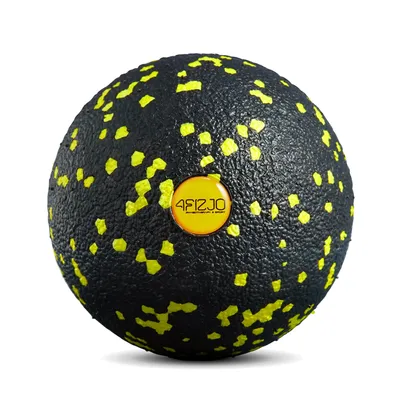 Produktbild von 4FIZJO Massageball EPP 8 cm, Triggerpunkt, Muskelentspannung, Faszienmassage, punktuelle Selbstmassage, schwarz-gelb