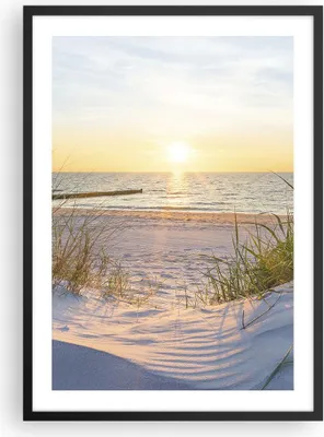 Produktbild von Gerahmtes Poster - Schwarzer Rahmen - Düne Strand Meer - 50x70 cm - Wand Bild - Wanddeko - Wandbilder - Kunstposter - Wandposter - Bilderrahmen - Bilder - Kunstdruck - Wandbild - P2BPA50x70-3989