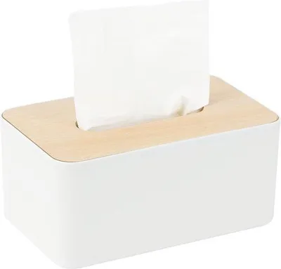 Produktbild von Famanu Holzbox mit Deckel, rechteckig, 21 x 13 x 9 cm, für Kosmetiktücher und Servietten