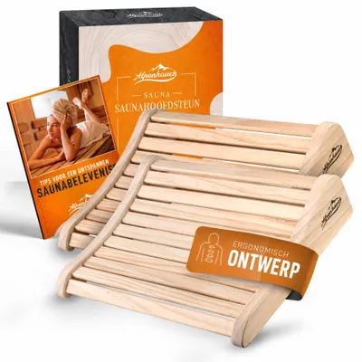 Produktbild von Saunahalsstütze aus Holz [2 Stück] - ergonomisches Design