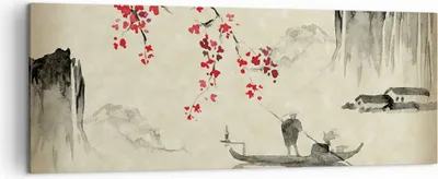 Produktbild von Bild auf Leinwand - Leinwandbild - Einteilig - Blume Kirschen Japan - 140x50cm - Wand Bild - Wanddeko - Wandbilder - Leinwanddruck - Bilder - Wanddekoration - Leinwand bilder - AB140x50-5020