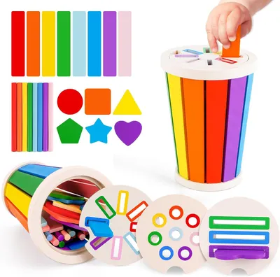 Immagine prodotto di Giocattoli educativi in legno per bambini piccoli e neonati, dai 1 ai 3 anni