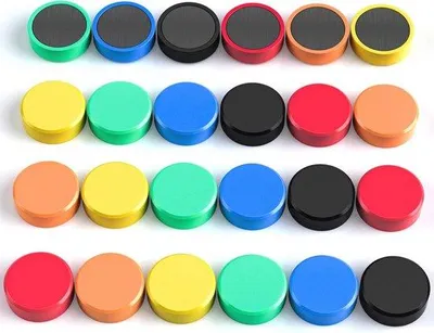 Produktbild von Famanu Kühlschrankmagneten Bunte Runde Magneten – 24 Stück