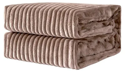 Obrázek produktu pro Flanelová fleece deka - Měkká teplá deka pro pohovku a postel - 170x210 cm Hnědá