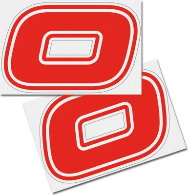 Produktbild von Startnummer Aufkleber 2er Set, Schrift Brünn, # 0, rot